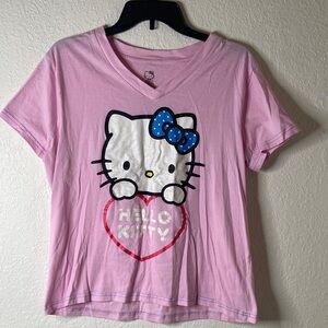 Hello Kitty Pink Tee with Blue Bow
